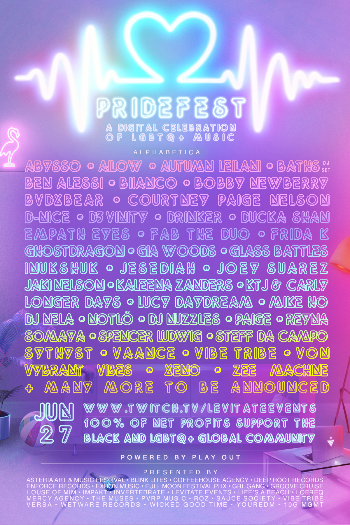 PrideFest 2020 Lineup